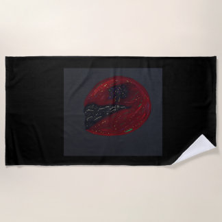 Serviette de plage sous la lumière de la lune de s