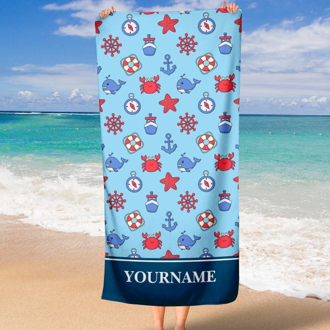 Serviette De Plage Sous l'Océan marin Animaux Garçons (Créateur téléchargé)