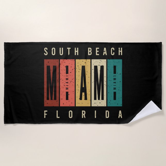 Serviette De Plage South Beach Miami Floride (Devant)
