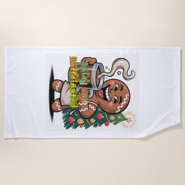 Serviette De Plage Spicy and Caffeinated (Devant)