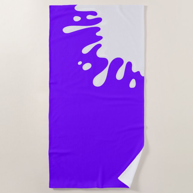 Serviette De Plage Splash blanc sur Indigo électrique (Devant)