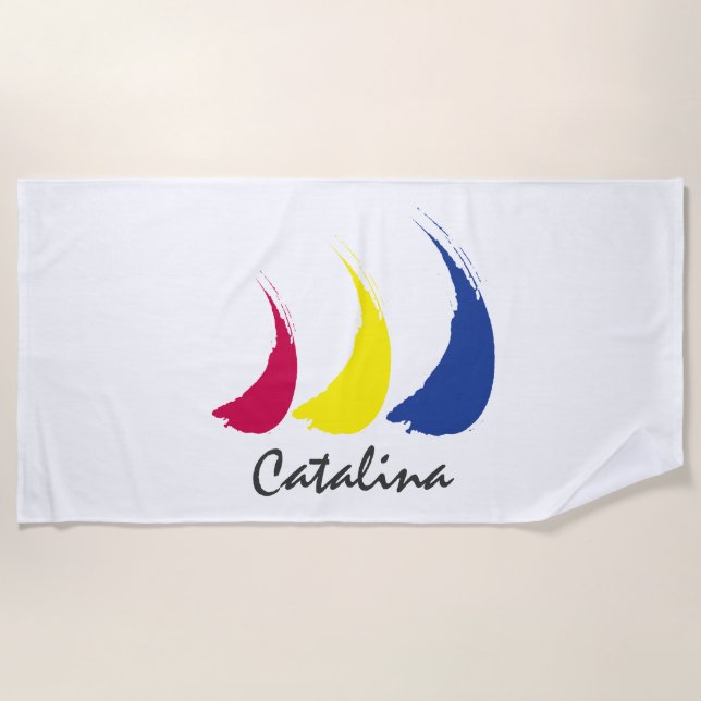 Serviette De Plage Splashy Sails_Paint-The-Wind_Catalina (Devant)