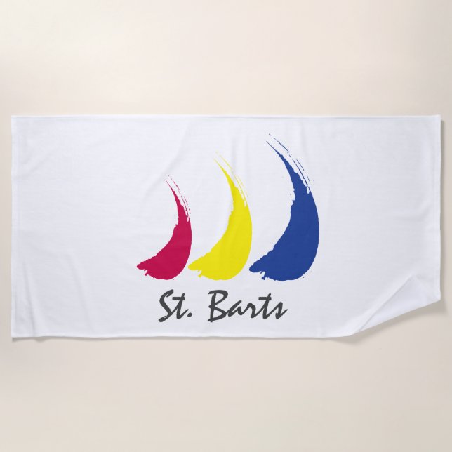Serviette De Plage Splashy Sails_Paint-The-Wind_St. Barres (Devant)