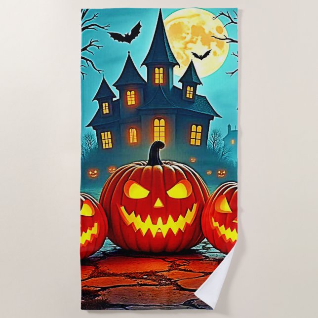 Serviette De Plage  Spooky Night Haunted House Thrills (Devant)