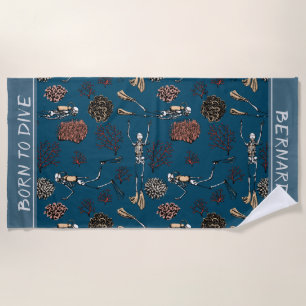 Serviette De Plage Sport sous-marin Skeleton Scuba Diver Né à Plongée