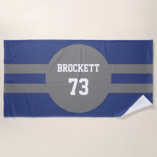 Serviette De Plage Sports aquatiques décorés d'un monogramme de