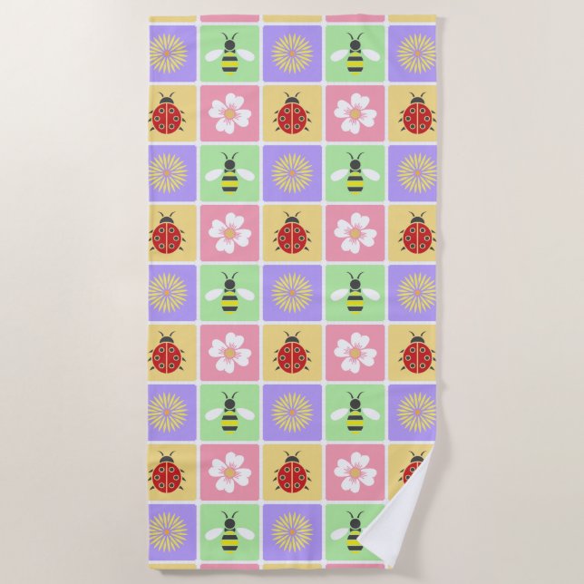 Serviette de plage Spring Patches (Devant)