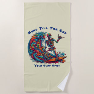 Serviette De Plage Squelette coloré Surfer