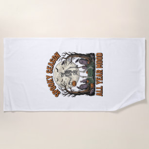 Serviette De Plage Squelette Halloween Vintage Saison Fantôme Blanc S