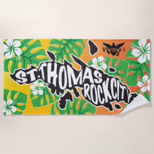 Serviette De Plage St. Thomas "Rock City" Îles Vierges