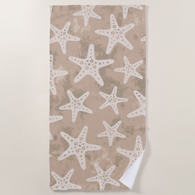 Serviette De Plage Starfish Motif Sand Beige (Devant)