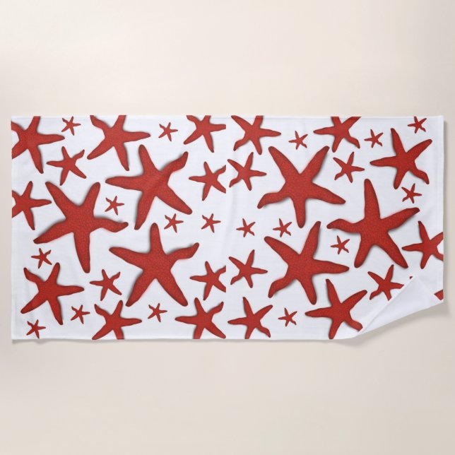 Serviette De Plage Starfish rouge (Devant)