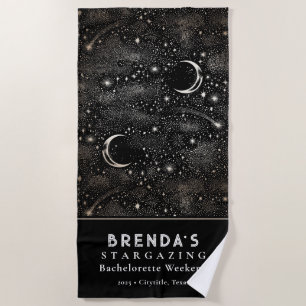 Serviette De Plage Stargazing Bachelorette Fin de semaine noir célest
