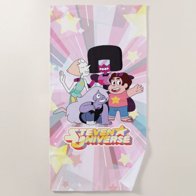Serviette De Plage Steven Universe | Crystal Gem Group Huddle (Devant)