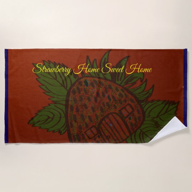 Serviette De Plage Strawberry Home Sweet Home  (Devant)