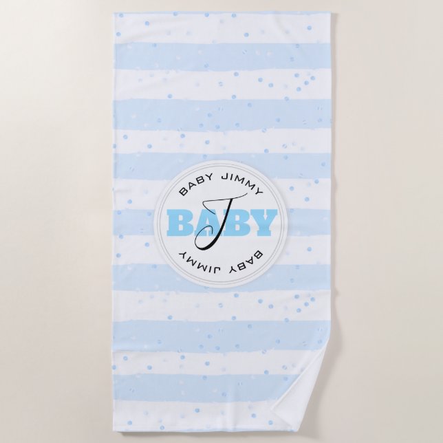 Serviette De Plage Stripes Blue and White (Devant)