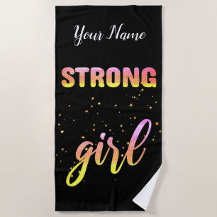 Serviette De Plage Strong Girl Pastel Star