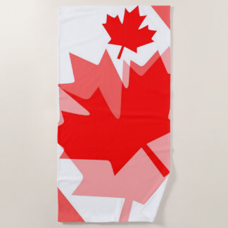 Serviette De Plage Style canadien Feuille d'érable rouge en couches C