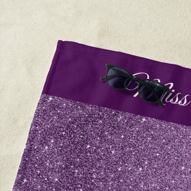 Serviette De Plage Style Miss America Pageant Parties scintillant Bea (En situation)