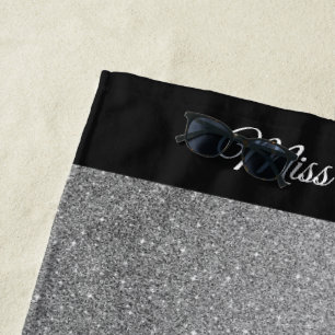 Serviette De Plage Style Miss USA Parties scintillant Glam Beach Towe