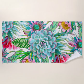 Serviette De Plage Succulent jardin tropical