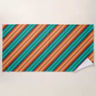 Serviette De Plage Sud-Ouest Orange rouge Turquoise arc-en-ciel rayur