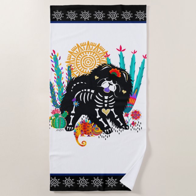 Serviette De Plage SUGARSKULL NIRVANA Chow Chien (Devant)
