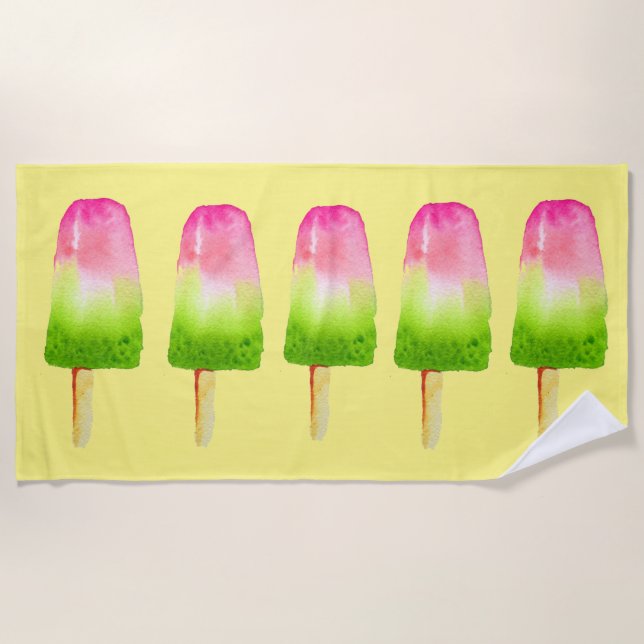 Serviette De Plage Summer Beach Popsicle fruit bloc de glace (Devant)