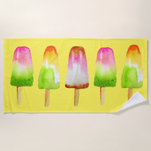 Serviette De Plage Summer Beach Popsicle fruit bloc de glace