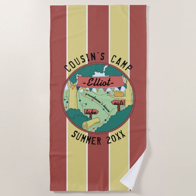 Serviette De Plage Summer Camp Beach Towel Personnalisez (Devant)