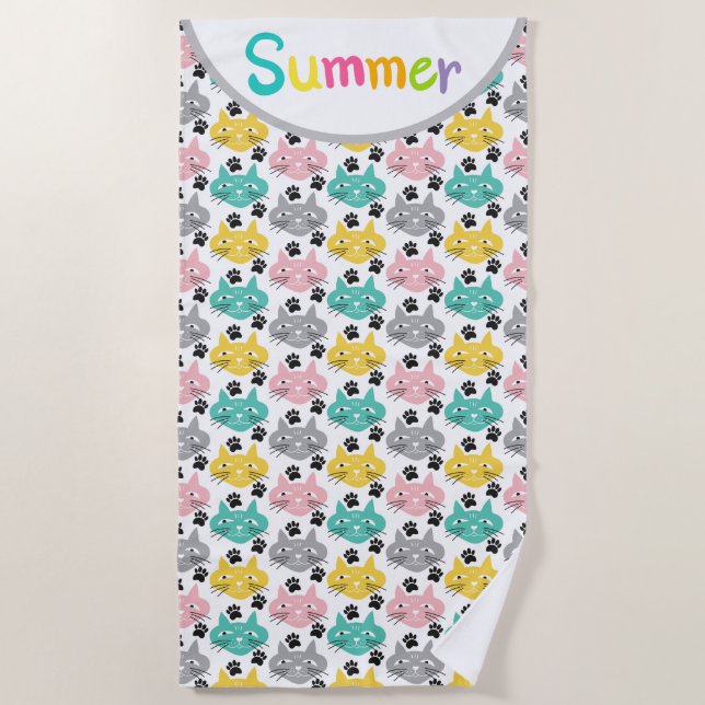 Serviette De Plage Summer Cats  (Devant)