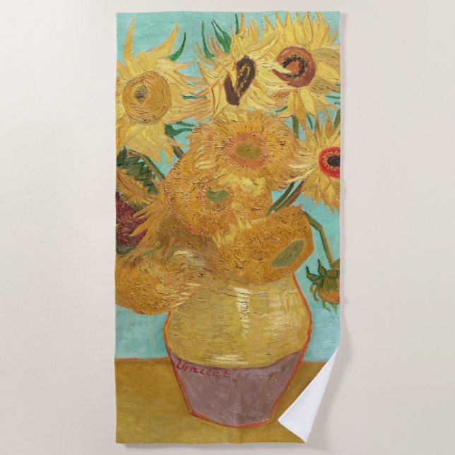 Serviette De Plage Sunflowers Vincent van Gogh (Devant)