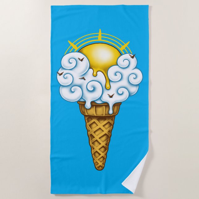 Serviette De Plage Sunny Ice Cream (Devant)