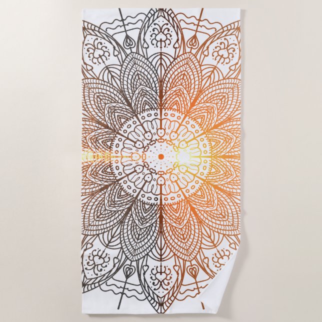 Serviette De Plage sunrise de mandala (Devant)