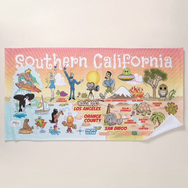 Serviette de plage Sunset de Californie du Sud (Devant)
