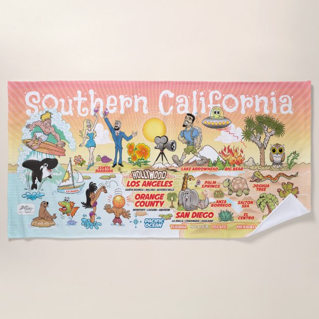 Serviette de plage Sunset de Californie du Sud (Devant)