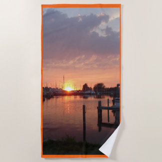 Serviette de plage Sunset Huizen Harbour