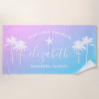 Sunset Palm Trees Girls Vacation Nom personnalisé