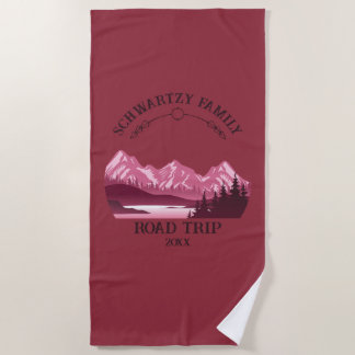 Serviette De Plage Sunset vintage Red Mountain Lake