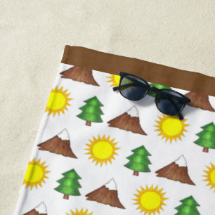 Serviette De Plage Sunshine Tree Mountain Randonnée Woods Camp extéri