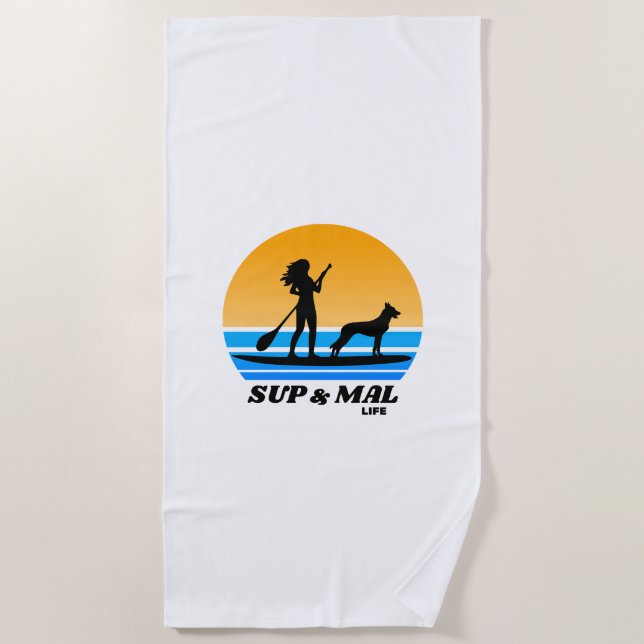 Serviette De Plage SUP & Mal Life Malinois Standup Paddboard (Devant)