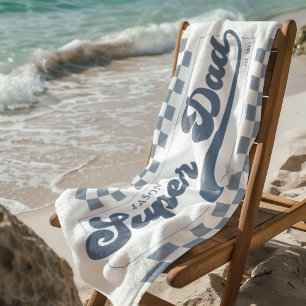Serviette De Plage Super Papa établi Monogramme