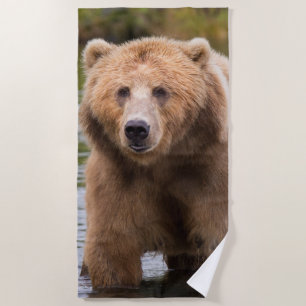 Serviette De Plage Superbe ours brun kodiak