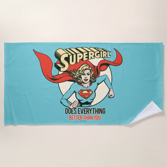 Serviette De Plage Supergirl fait tout mieux que toi (Devant)