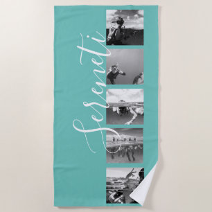 Serviette De Plage Sur la tendance personnalisée 5 photo collage serv