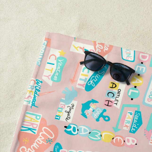 Serviette De Plage Sur le rivage NJ Beach Thème (En situation)