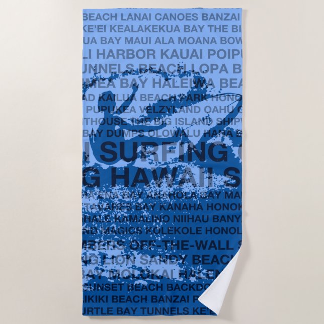 Serviette De Plage Surf Hawaii Cutback Hawaii Surfer Hawaiien (Devant)