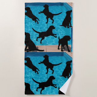 Serviette De Plage Swimming Dogs