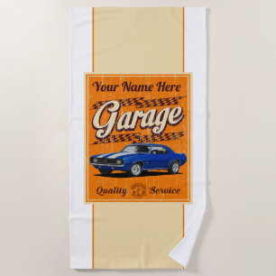 Serviette De Plage Symbole Camaro Garage personnalisé
