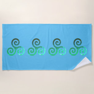 Serviette De Plage Symbole celtique antique Emerald Triskele